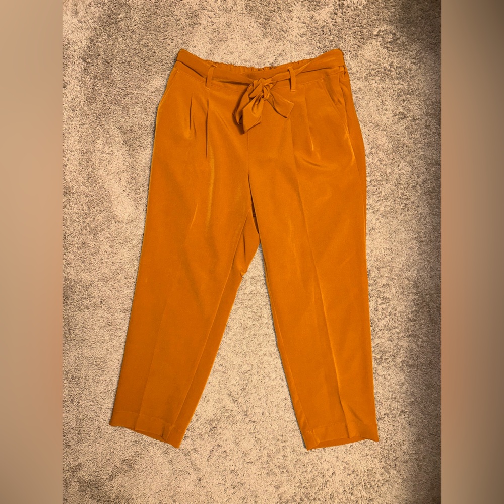 Women’s Mustard Tie-Waist Dress Pants - The Loft